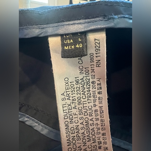 Massimo Dutti Dark Blue Lightweight mens Jacket Large - Picture 12 of 16